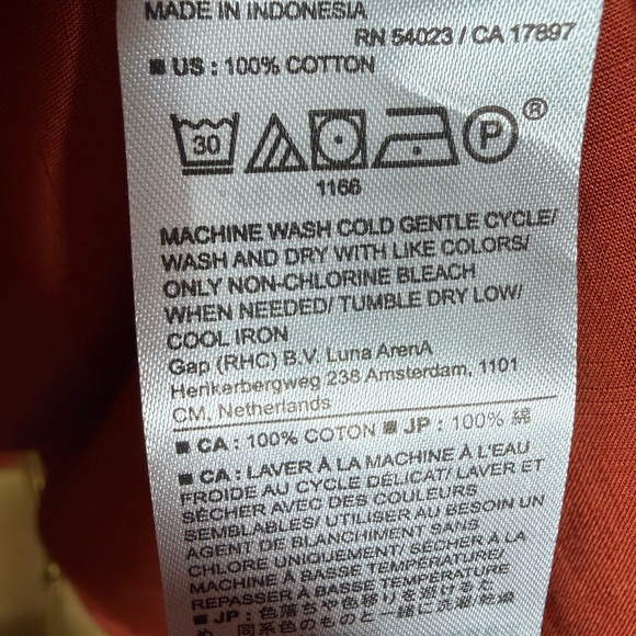 Banana Republic Rust Orange Blouson Cotton Puff Sleeves Wrap Dress Size XL - Picture 9 of 12